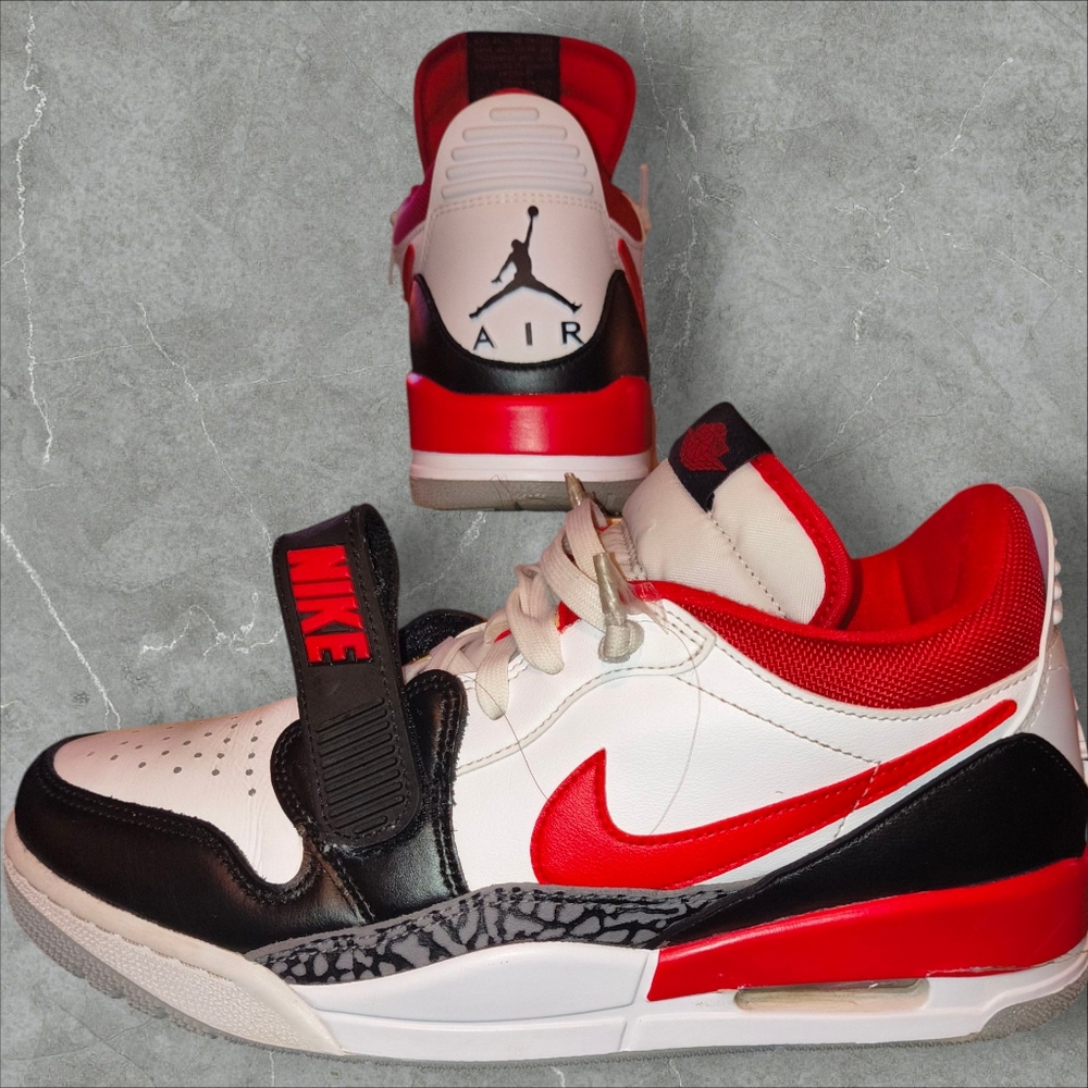Nike Air Red, Black, and White Sneakers